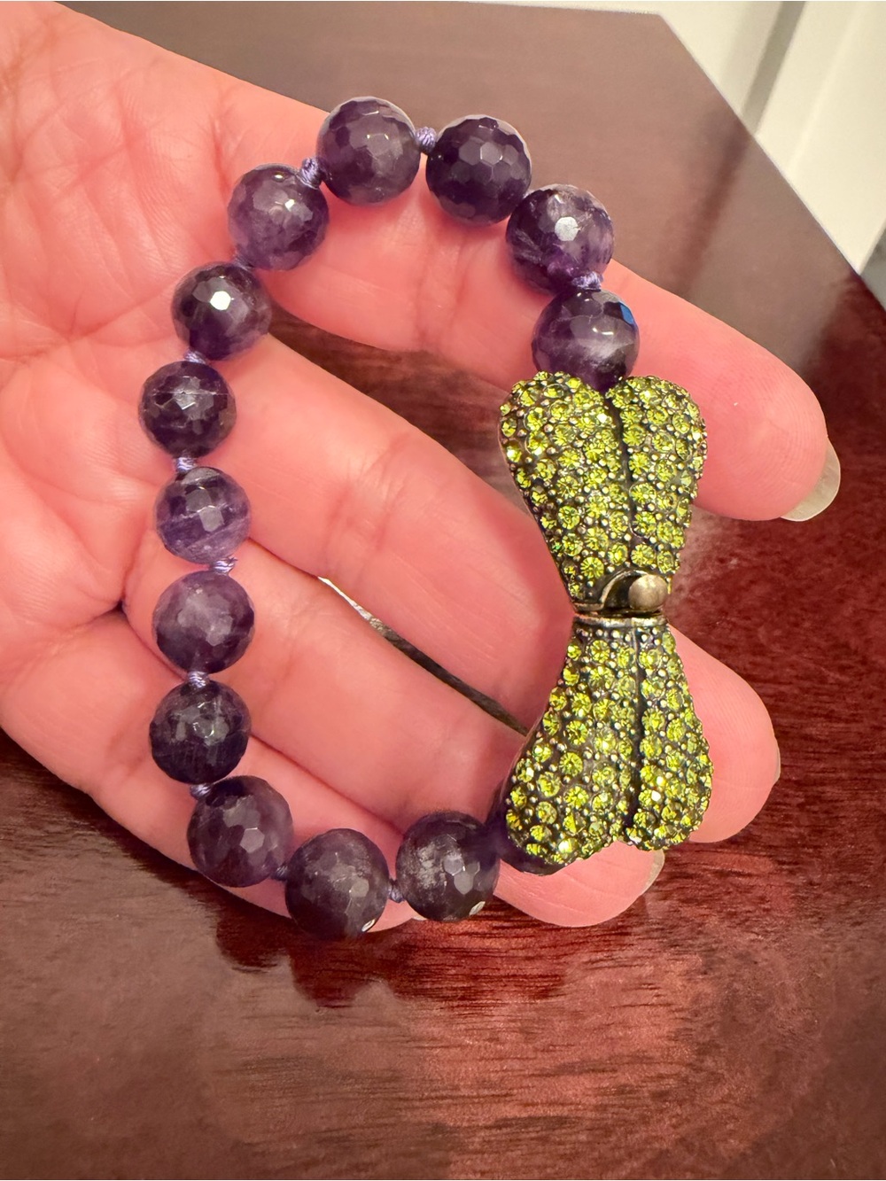 HEIDI DAUS AMETHYST & CRYSTAL BRACELET, 7.75"
